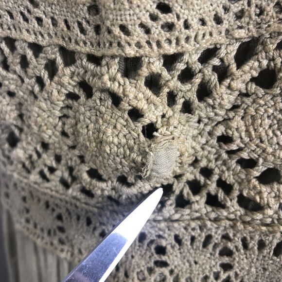 Boho Maxi Dress Green Cotton Crochet Lace Pullover Sundress - Picture 10 of 15